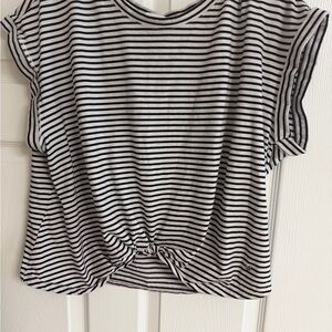 Striped Black and White Women's Top